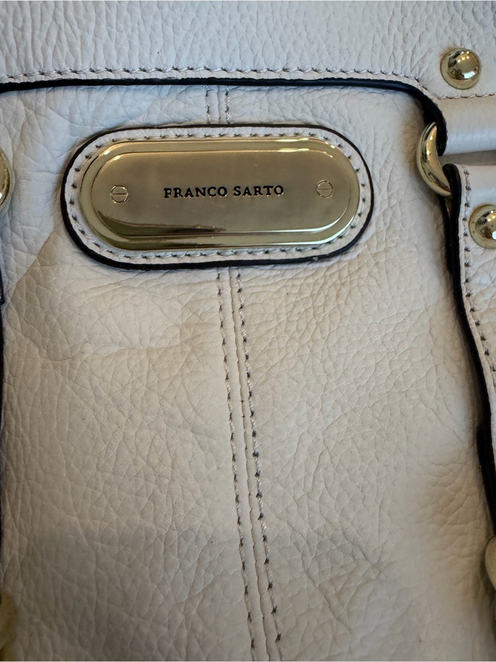 Franco Sarto Cream Crossbody Bag with Gold Hardware - Picture 3 of 5